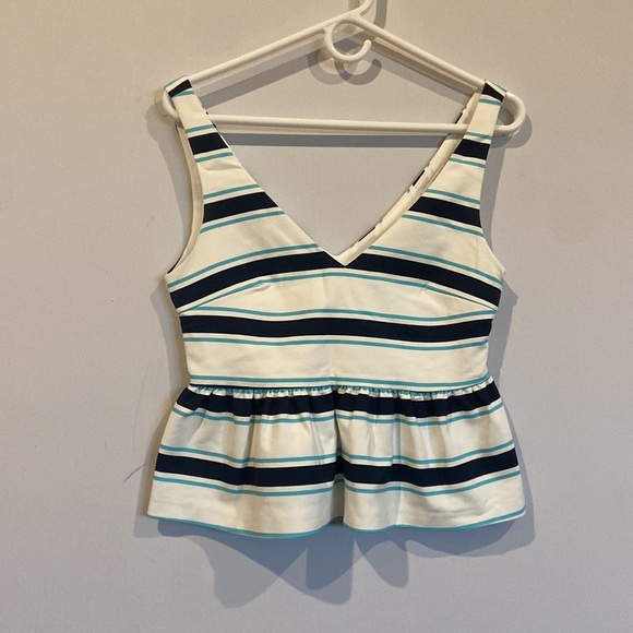 Zara Trafaluc Collection Striped V-Neck Peplum Top - Picture 3 of 6